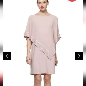 Sz 10 SLNY SL111176 - Asymmetric Capelet Formal Dress Faded rose